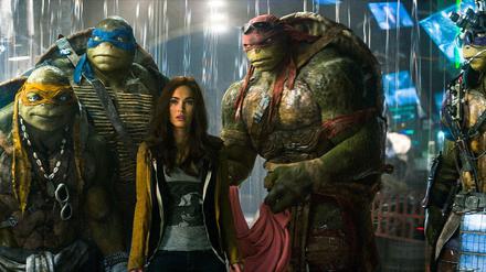 Eine Frau unter Schildkröten: Megan Fox in „Teenage Mutant Ninja Turtles“.
