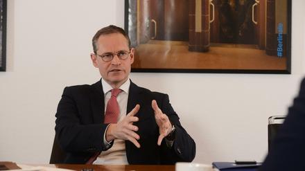 Michael Müller, Regierender Bürgermeister, beim Tagesspiegel-Interview im Abgeordnetenhaus.  