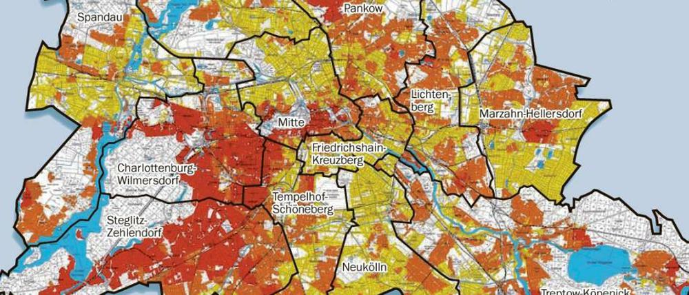 Und wie wohnen Sie? Die aktuelle Wohnlagenkarte für Berlin zeigt, dass die guten Wohnlagen vor allem im Westen der Stadt zu finden sind.