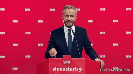 „#Neustart19“: So bewarb sich Jan Böhmermann Ende August in seiner Sendung „Neo Magazin Royale“ um den SPD-Vorsitz. 