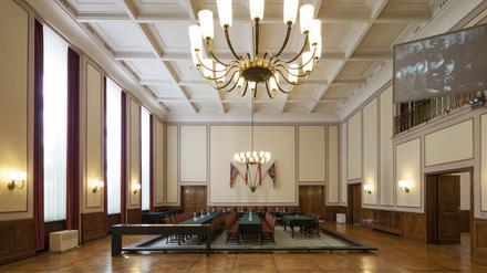In diesem Saal wurde die bedingungslose Kapitulation der Wehrmacht unterschrieben. Heute ist er Teil vom Museum Karlshorst. 