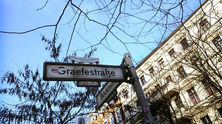Straßenschild Graefestraße, Berlin-Kreuzberg.
