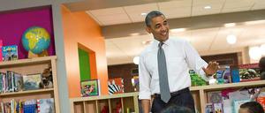 Die Kinder einer Vorschule in Baltimore durften sich bereits über den Besuch des US-Präsidenten freuen.