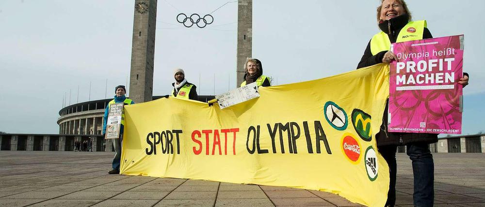 Nicht alle sind begeistert von der Idee, die Olympischen Spiele nach Berlin zu holen. 