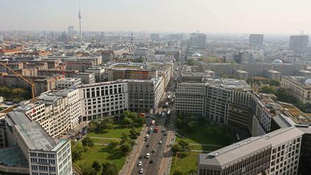 Mein Platz, der hat acht Ecken. Der Leipziger Platz mit der Mall of Berlin (am linken oberen Platzrand).