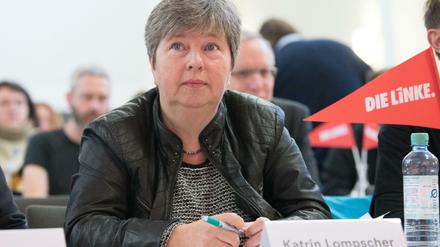 Stadtentwicklungssenatorin Katrin Lompscher beim Landesparteitag der Linken. 