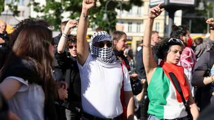 Eine Demonstration zum Nakba-Tag am 15. Mai in Berlin.