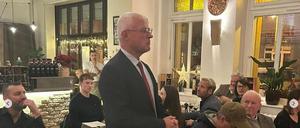 Peter Kurth im Dezember 2023 bei der Weihnachtsfeier des CDU-Ortsverbands Prenzlauer Allee.