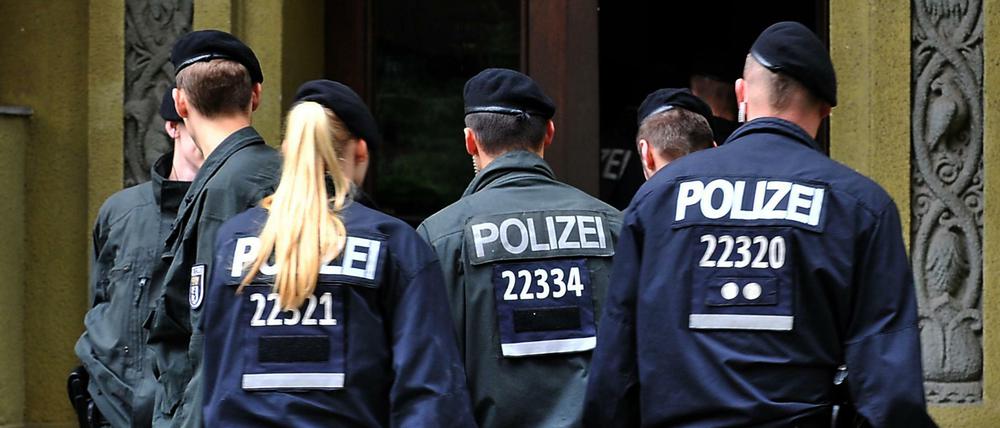 Berliner Polizisten im Einsatz.