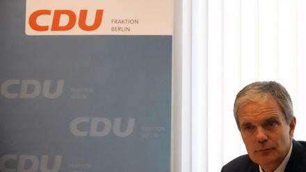 Burkard Dregger, Vorsitzender der CDU-Fraktion im Abgeordnetenhaus, stellt den "Masterplan Wohnen" vor.