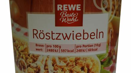 TOP Taste B.V. ruft vorsorglich folgendes Produkt zurück: Rewe Beste Wahl Röstzwiebeln, 150g Mindesthaltbarkeitsdatum: 14.07.20 