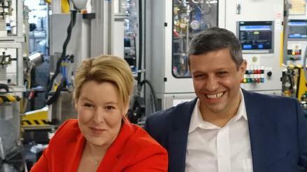 Der erste gemeinsame Auftritt von Raed Saleh und Franziska Giffey als Kandidaten für den Landesvorsitz der Berliner SPD im Februar in Spandau.