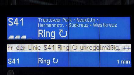 Infoanzeiger der Berliner Ringbahn.