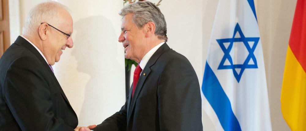 Vor dem Wiedersehen. In Schloss Bellevue war Reuven Rivlin bereits 2012 – als Sprecher der Knesset. Schon damals wurde er von Joachim Gauck empfangen.