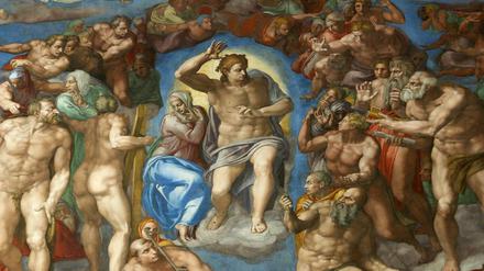 So stellte sich Michelangelo das jüngste Gericht vor. Das Fresko findet sich in der Sixtinischen Kapelle.