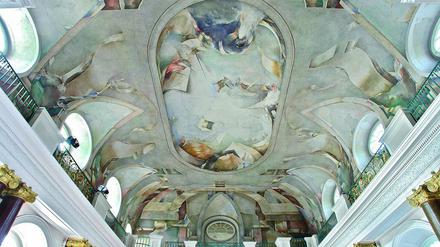 Zwei Jahre malte Peter Schubert an dem 450 Quadratmeter großen Deckenbild im Schloss Charlottenburg. 