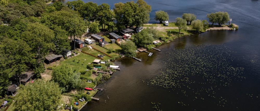 Der Campingplatz Himmelreich liegt auf einer Halbinsel im Schwielowsee.