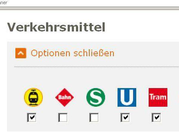 Tipp: Die Fahrt online über die erweiterte Suche planen und bei S-Bahn und Bahn das Häkchen entfernen.