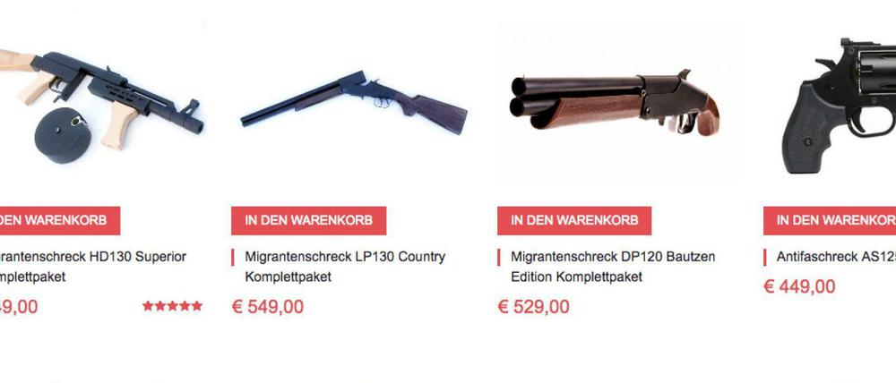 Der Waffenshop "Migrantenschreck" verkaufte scharfe Waffen und Munition.