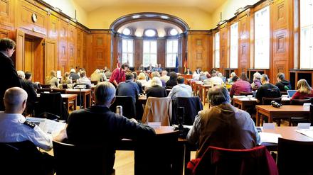 Sitzung der Bezirksverordnetenversammlung von Treptow-Köpenick im Rathaus Treptow, aufgenommen 2012. 