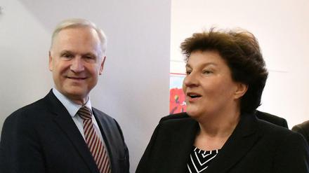 Landtagspräsidentin Britta Stark (SPD) und Vizepräsident Dieter Dombrowski (CDU).