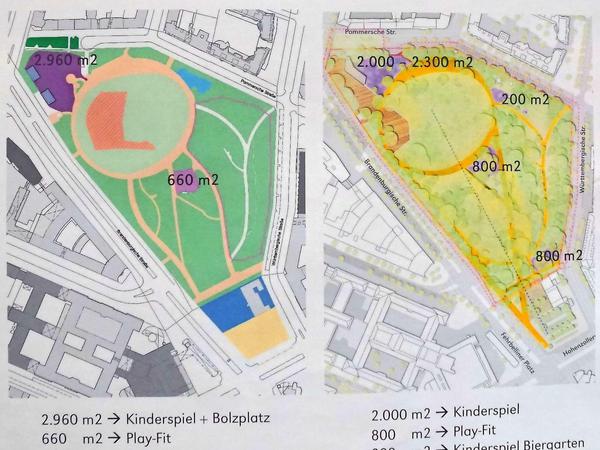 So sollen die Spiel- und Sportflächen im Preußenpark künftig verteilt sein.