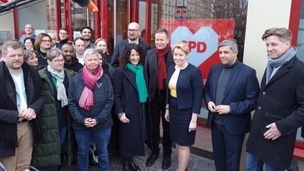 Sondierungen von SPD, Grünen und Linke am 21. Februar am Kurt-Schumacher-Haus in Berlin-Wedding.