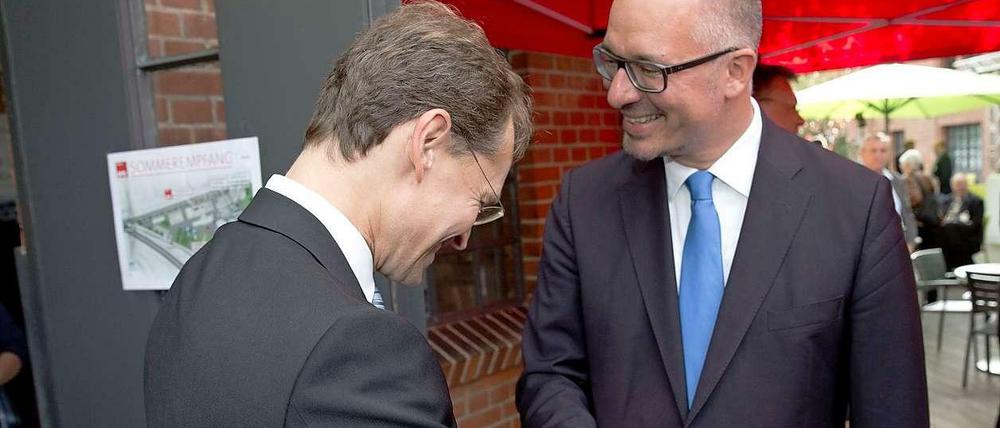 Sie hoffen beide auf das Amt des Regierenden Bürgermeisters: Jan Stöß und Michael Müller.