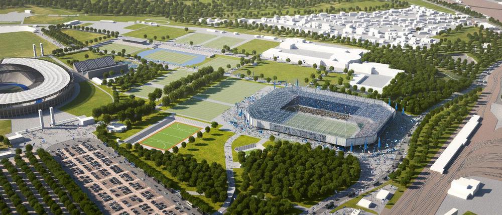 Ausblick. So soll das neue Hertha-Stadion aussehen.