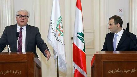 Außenminister Steinmeier zu Gast bei seinem libanesischen Amtskollegen Gebran Bassil.