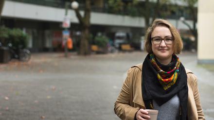 Emilia Smechowski, 34, Journalistin und Autorin des Buchs "Wir Strebermigranten", auf dem Mehringplatz.