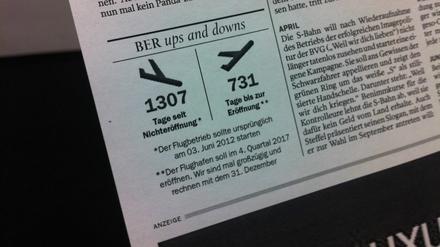 So lange her, so lang noch hin: Der Tagesspiegel startet eine neue Rubrik - "BER ups and downs".
