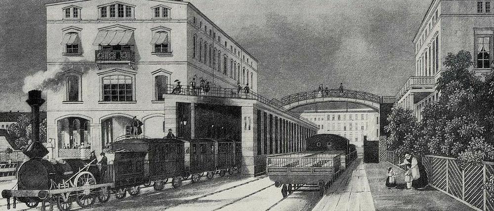 So fing es an. Der Potsdamer Bahnhof in Berlin im Jahr 1843.