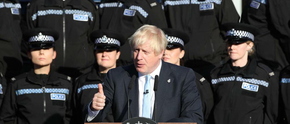 Boris Johnson hält eine Rede in Wakefield
