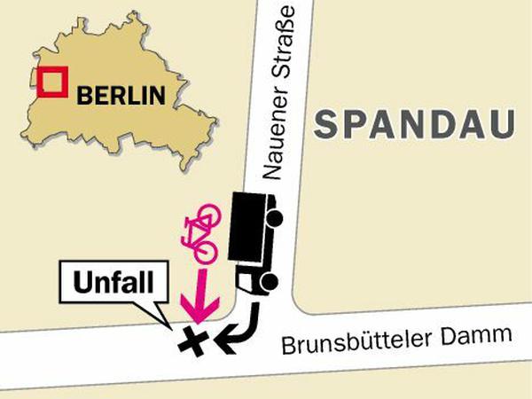  Zum Unfall kam es an der Kreuzung Brunsbütteler Damm/Nauener Straße.