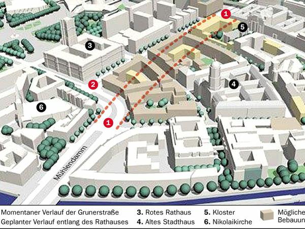 Das sind die Pläne für die Fläche vor dem Roten Rathaus (Anklicken zum Vergrößern).