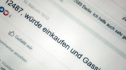 Auf Facebook haben sich Gruppen gegründet, etwa „Quarantäne-Hilfe-Berlin“.