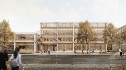 Das Architektenbüro bfm (Piero Bruno) lieferte den Siergentwurf für eine 4-zügige modulare Grundschule und Sporthalle.
