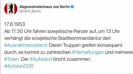 Dieser Tweet des Berliner Abgeordnetenhauses sorgte für Kritik.