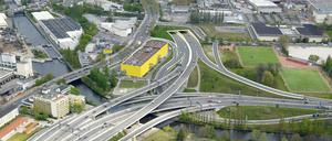 So soll das Autobahnkreuz Neukölln in Zukunft aussehen. Von hier geht's durch den Tunnel gen Norden.