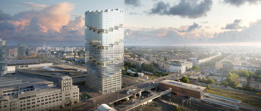Das Hochhausprojekt in Friedrichshain ist hochumstritten. Trotzdem soll der Turm jetzt gebaut werden.