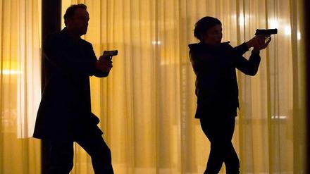 Die Kommissare Nina Rubin (Meret Becker) und Robert Karow (Mark Waschke) in ihrem ersten „Tatort“-Einsatz. 