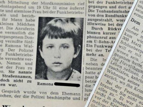 Grausame Tat. So berichtete der Tagesspiegel vor 50 Jahren über die Ermordung der fünfjährigen Ramona.