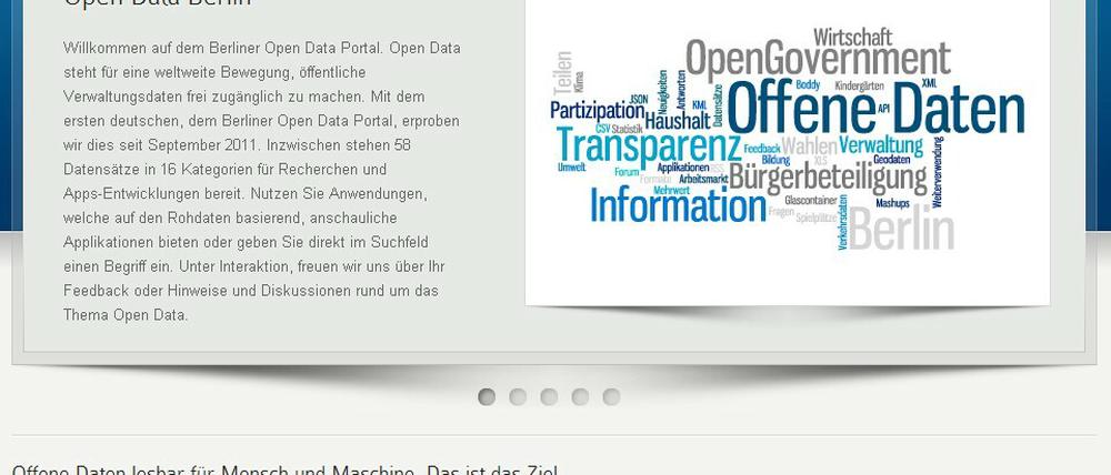 Daten für jeden: Auf der Website daten.berlin.de werden die Berliner Verwaltungsdaten frei zugänglich gemacht - bislang nur im Pilotstadium.