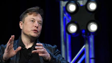 Elon Musk, Tech-Milliardär aus den USA, auf einer Konferenz. 