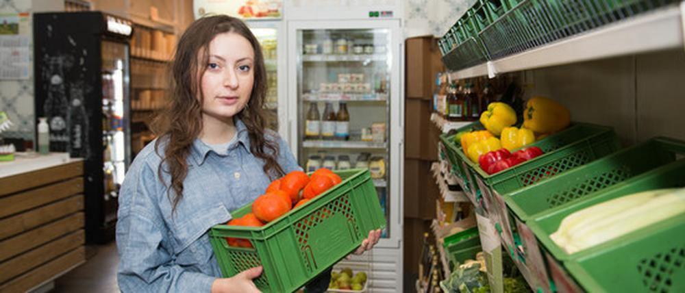 Nachhaltigkeit als Kerngeschäft: Milena Glimbovski, Geschäftsführerin des Lebensmittelgeschäfts "Original Unverpackt" in dem Laden in der Wiener Straße in Berlin-Kreuzberg.