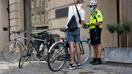 Die Fahrradstaffel der Berliner Polizei im Einsatz