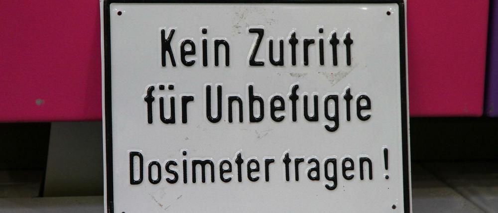Warnung im Reaktor Wannsee, kurz vor der Stadtgrenze.
