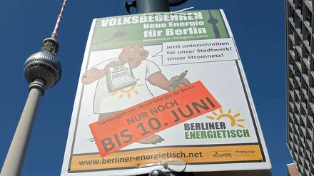 Der Berliner Energietisch verspricht sich viel davon, die Volksabstimmung auf den Tag der Bundestagswahl zu setzen.