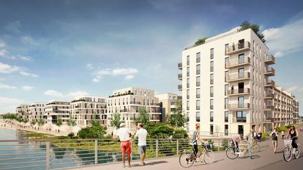 Im neuen Quartier „Waterkant“ in Spandau errichten die städtischen Unternehmen Gewobag und WBM gemeinsam 2500 Wohnungen. 